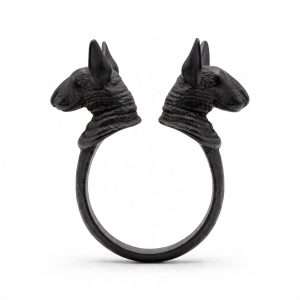 Black Cornish Rex cat Ring